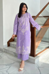 WINTER-2PIECE DHANAK EMBROIDERED SHIRT WITH DHANAK EMB TROUSER-15054