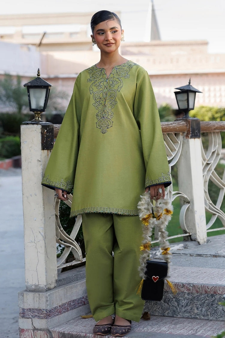WINTER-2PIECE DHANAK EMBROIDERED SHIRT WITH DHANAK EMB TROUSER-15137