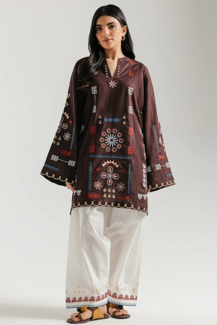 WINTER-2PC DHANAK EMBROIDERED SHIRT WITH DHANAK EMBROIDERED TROUSER-15116