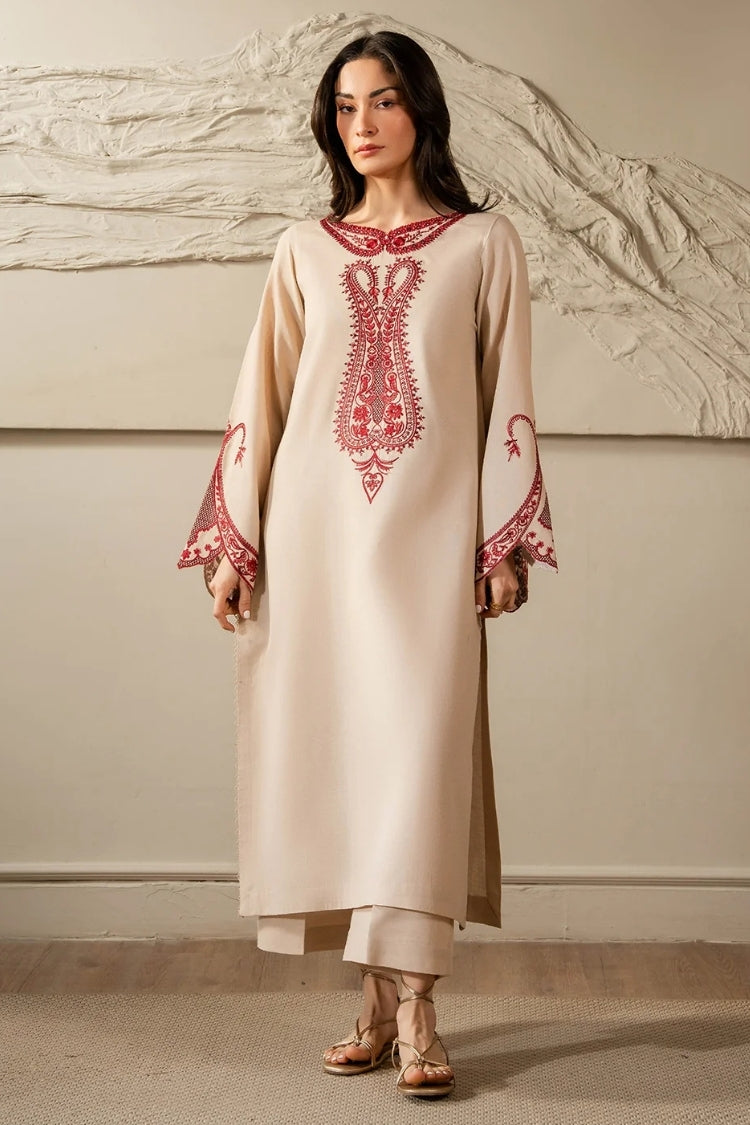 WINTER-2PIECE DHANAK EMBROIDERED SHIRT WITH DHANAK EMB TROUSER-15081