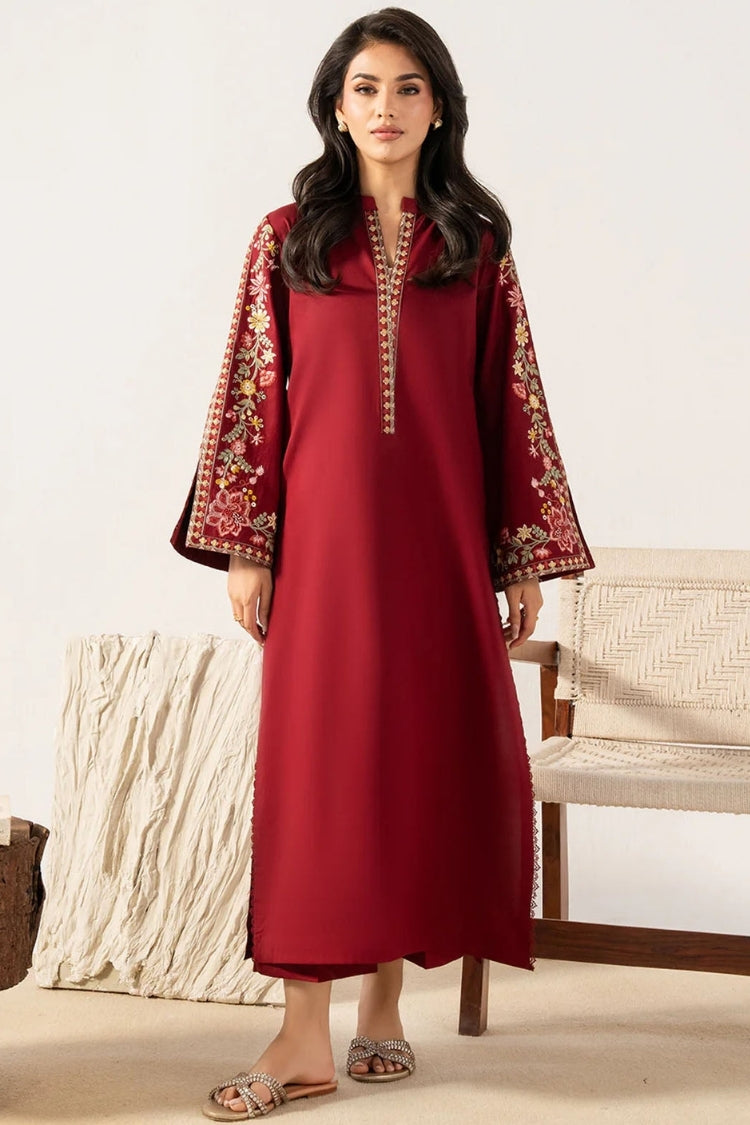 WINTER-2PIECE DHANAK EMBROIDERED SHIRT WITH DHANAK EMB TROUSER-15076