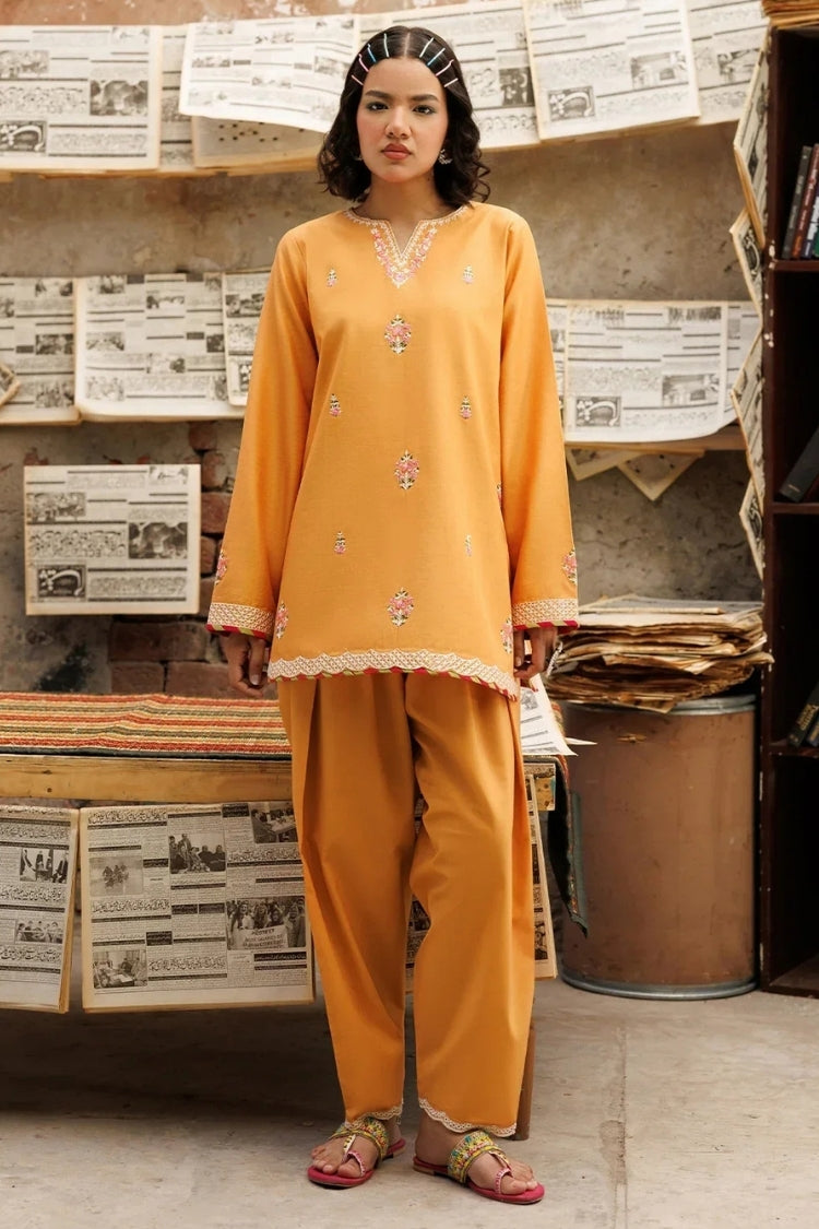 WINTER-2PIECE DHANAK EMBROIDERED SHIRT WITH DHANAK EMB TROUSER-15130