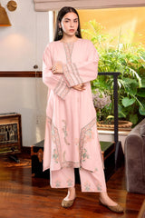 WINTER-2PIECE DHANAK EMBROIDERED SHIRT WITH DHANAK EMB TROUSER-15091