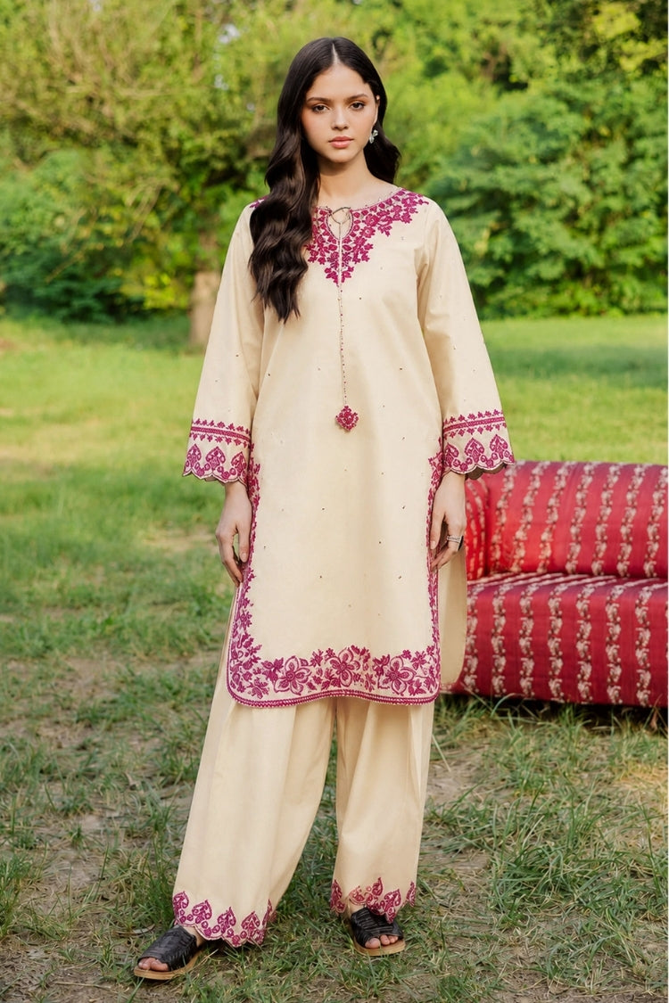 WINTER-2PIECE DHANAK EMBROIDERED SHIRT WITH DHANAK EMB TROUSER-15012