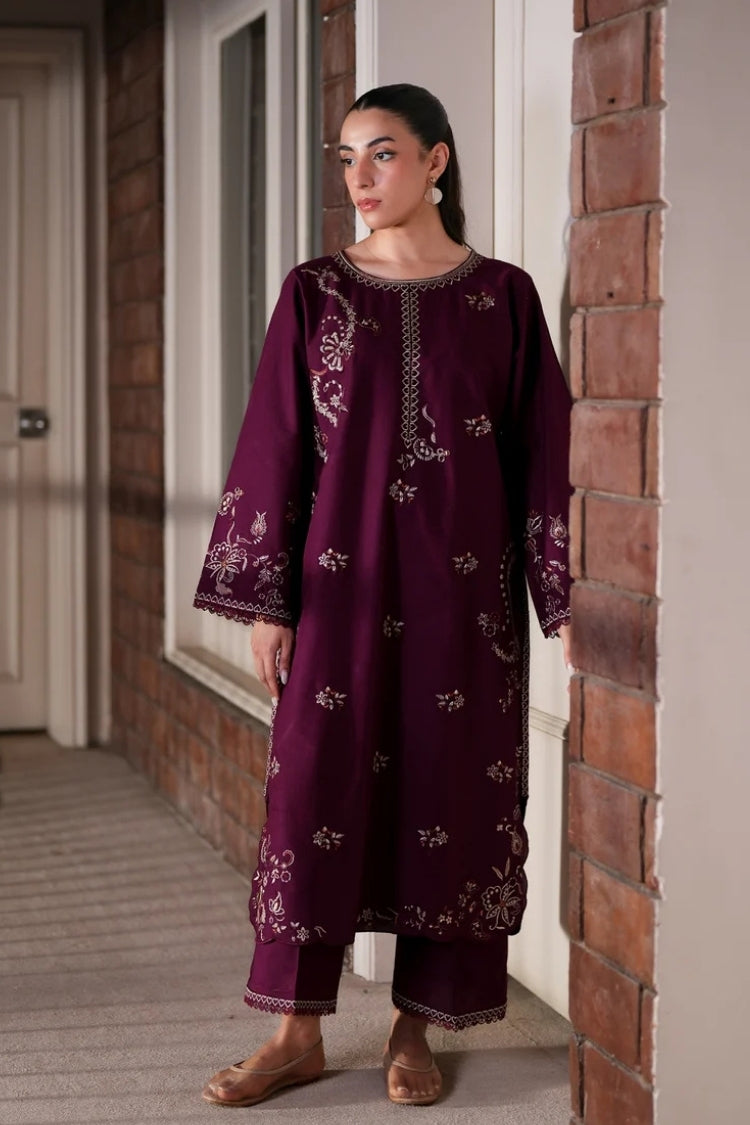 WINTER-2PIECE DHANAK EMBROIDERED SHIRT WITH DHANAK EMB TROUSER-15133
