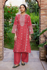 WINTER-2PC DHANAK EMBROIDERED SHIRT WITH EMBROIDERED TROUSER-15063