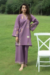 WINTER-2PIECE DHANAK EMBROIDERED SHIRT WITH DHANAK EMB TROUSER-15058