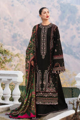 WINTER-3PC KARANDI EMBROIDERED SHIRT WITH WOOL PRINTED SHAWL AND TROUSER-5140