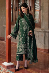 WINTER-3PC DHANAK EMBROIDERED SHIRT WITH DHANAK EMBROIDERED SHAWL AND EMB TROUSER-5044