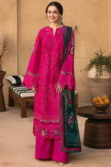 WINTER-3PC DHANAK CHIKANKAARI EMBROIDERED SHIRT WITH WOOL PRINTED SHAWL AND TROUSER-5134