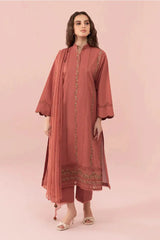 WINTER-3PC DHANAK EMBROIDERED SHIRT WITH BAMBER CHIFFON EMBROIDERED DUPATTA-1505