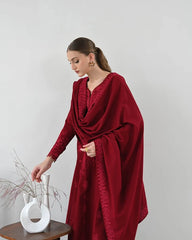 WINTER_3PC DHANAK EMBROIDERED SHIRT WITH DHANAK EMBROIDERED SHAWL AND TROUSER-5271