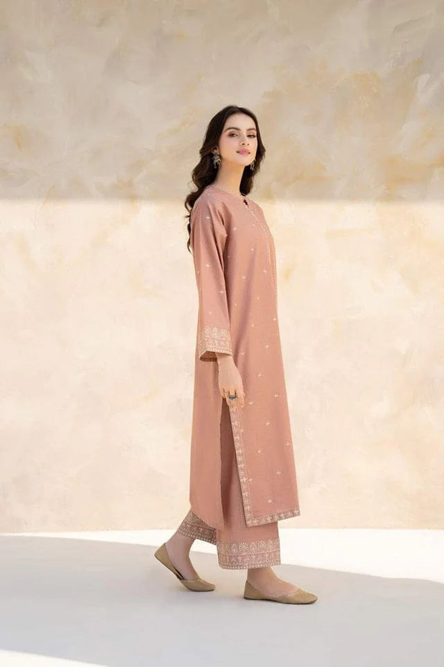 WINTER-2PC DHANAK EMBROIDERED SHIRT WITH DHANAK EMBROIDRED TROUSER-117