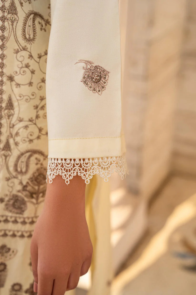 WINTER-3PC DHANAK EMBROIDERED SHIRT WITH DHANAK HEAVY CUTWORK EMBROIDERED SHAWL -1523