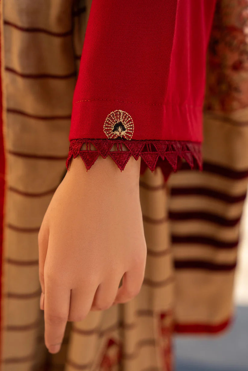 WINTER-3PC DHANAK CUTWORK EMBROIDERED SHIRT WITH HEAVY CUTWORK EMBROIDERED JACQUARD WOOL SHAWL -1524