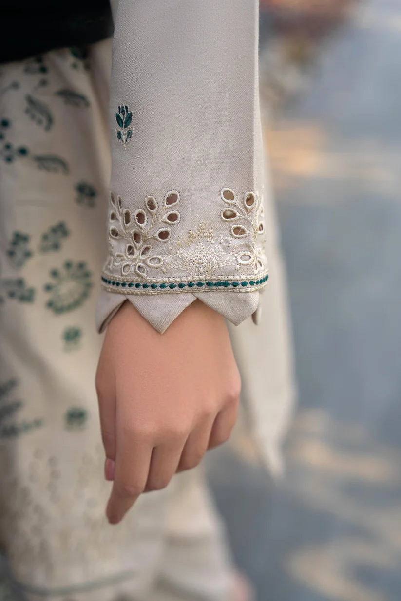 WINTER-3PC DHANAK EMBROIDERED SHIRT WITH VELVET EMBROIDERED READY TO WEAR SHAWL-1520