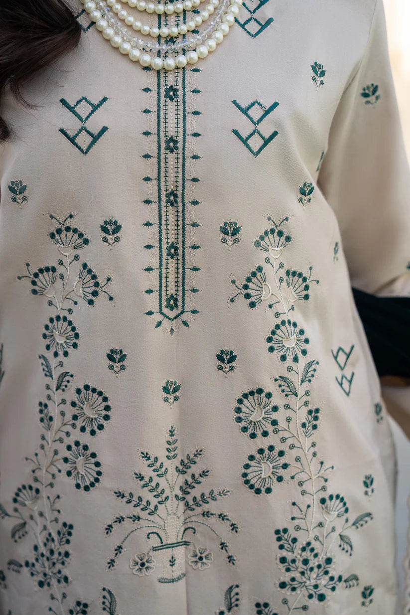 WINTER-3PC DHANAK EMBROIDERED SHIRT WITH VELVET EMBROIDERED READY TO WEAR SHAWL-1520