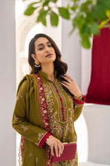 SUMMER-3PC LAWN EMBROIDERED SHIRT WITH LAWN EMBROIDERED READY TO WEAR DUPATTA-G01