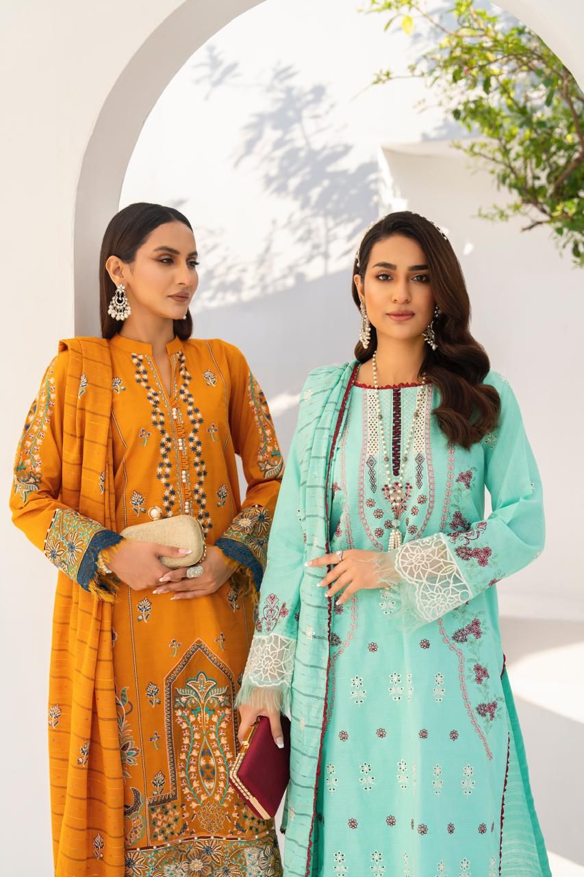 SUMMER-3PC LAWN EMBROIDERED SHIRT WITH LAWN EMBROIDERED READY TO WEAR DUPATTA-02