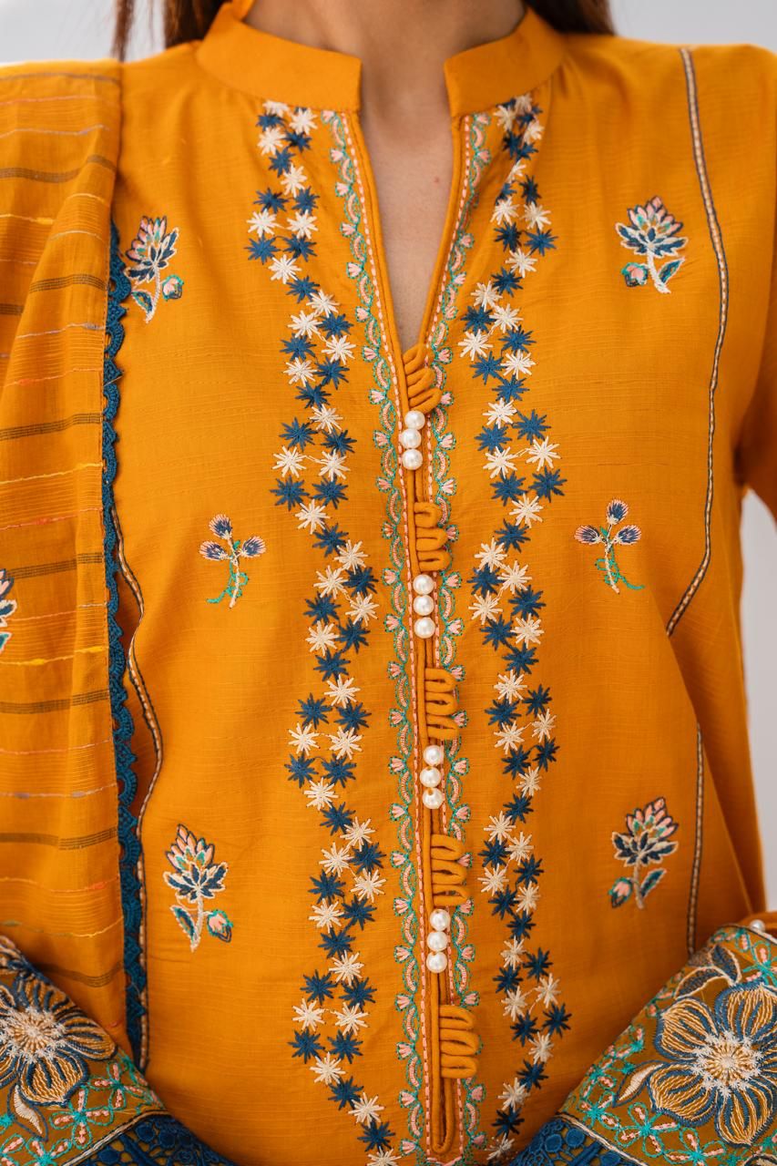SUMMER-3PC LAWN EMBROIDERED SHIRT WITH LAWN EMBROIDERED READY TO WEAR DUPATTA-05