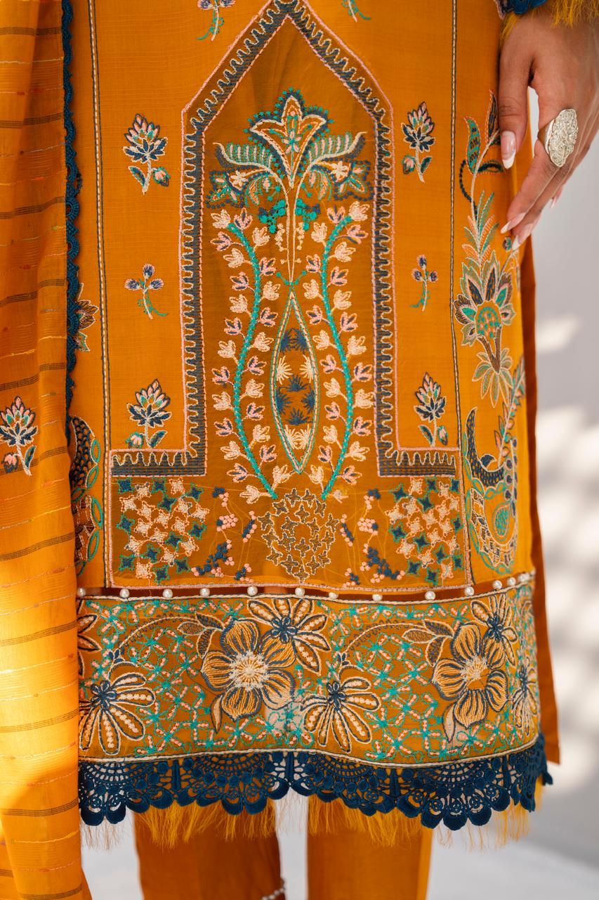 SUMMER-3PC LAWN EMBROIDERED SHIRT WITH LAWN EMBROIDERED READY TO WEAR DUPATTA-05