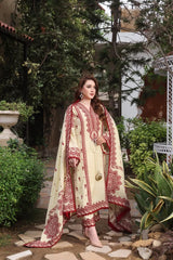 WINTER-3PC DHANAK EMBROIDERED SHIRT WITH DHANAK EMBROIDERED SHAWL & TROUSER-4304