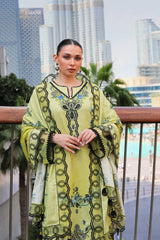 WINTER-3PC KARANDI PRINTED EMBROIDERED SHIRT WITH KARANDI PRINTED EMB SHAWL & PRINTED TROUSER-