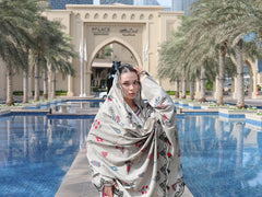 WINTER-3PC KARANDI PRINTED EMBROIDERED SHIRT WITH KARANDI PRINTED EMB SHAWL & PRINTED TROUSER-