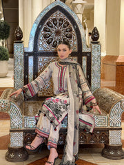WINTER-3PC KARANDI PRINTED EMBROIDERED SHIRT WITH KARANDI PRINTED EMB SHAWL & PRINTED TROUSER-
