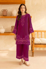 SUMMER-2PC LAWN EMBROIDERED SHIRT WITH LAWN TROUSER-32
