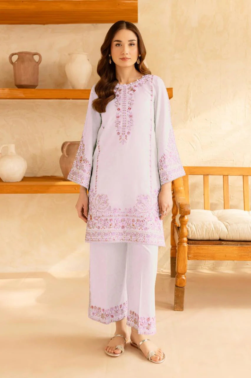 SUMMER-2PC SEQUIN LAWN EMBROIDERED SHIRT WITH SEQUIN EMBROIDERED TROUSER-36