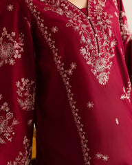 WINTER-2PC DHANAK EMBROIDERED SHIRT WITH EMBROIDERED TROUSER-15043