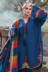 WINTER-3PC KHADAR HEAVY EMBROIDERED WITH COUTURE PRINT SHAWL 3103