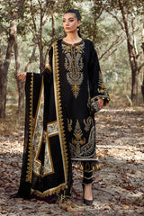WINTER-3PC KHADDAR HEAVY EMBROIDERED SHIRT WITH WOOL PRINTED SHAWL AND TROUSER -4319