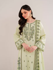 WINTER-3PC DHANAK EMBROIDERED SHIRT WITH DHANAK EMBROIDERED SHAWL AND TROUSER-4167