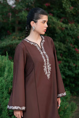 WINTER-2PC DHANAK EMBROIDERED SHIRT WITH DHANAK EMBROIDERED TROUSER-3416
