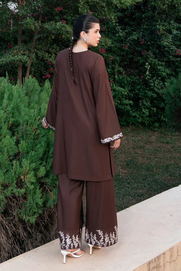 WINTER-2PC DHANAK EMBROIDERED SHIRT WITH DHANAK EMBROIDERED TROUSER-3416