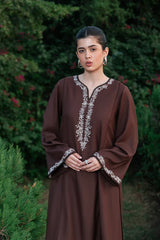 WINTER-2PC DHANAK EMBROIDERED SHIRT WITH DHANAK EMBROIDERED TROUSER-3416