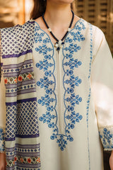 SUMMER-LAWN EMBROIDERED SHIRT WITH MONARK PRINTED DUPATTA & EMB TROUSER-3622