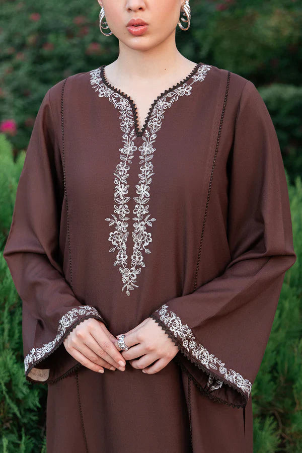WINTER-2PC DHANAK EMBROIDERED SHIRT WITH DHANAK EMBROIDERED TROUSER-3416