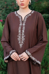 WINTER-2PC DHANAK EMBROIDERED SHIRT WITH DHANAK EMBROIDERED TROUSER-3416