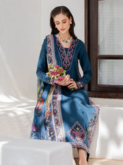 SUMMER-3PC LAWN EMBROIDERED SHIRT WITH CHIFFON PRINTED DUPATTA AND TROUSER-4846