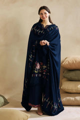 WINTER-3PC DHANAK EMBROIDERED SHIRT WITH DHANAK EMBROIDERED SHAWL AND EMB TROUSER-4221