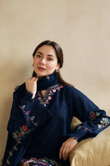WINTER-3PC DHANAK EMBROIDERED SHIRT WITH DHANAK EMBROIDERED SHAWL AND EMB TROUSER-4221