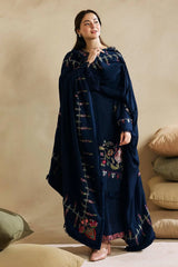 WINTER-3PC DHANAK EMBROIDERED SHIRT WITH DHANAK EMBROIDERED SHAWL AND EMB TROUSER-4221