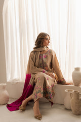 SUMMER-3PC LAWN EMBROIDERED SHIRT WITH CHIFFON TYE&DYE DUPATTA AND TROUSER-4768