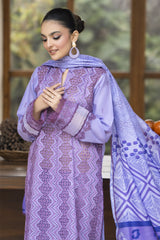SUMMER-3PC LAWN LASERCUT EMBROIDERED SHIRT WITH MOARK PRINT DUPATTA-VOL-1