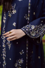 WINTER-3PC DHANAK EMBROIDERED SHIRT WITH CHIFFON EMBROIDERED DUPATTA AND TROUSER-5029