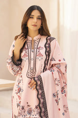 WINTER-3PC KARANDI PRINTED EMBROIDERED SHIRT WITH KARANDI PRINTED EMB SHAWL & PRINTED TROUSER-