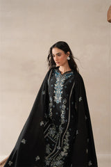 WINTER-3PC KARANDI EMBROIDERED SHIRT WITH KHADDI NET EMBROIDERED DUPATTA AND EMB TROUSER-4258